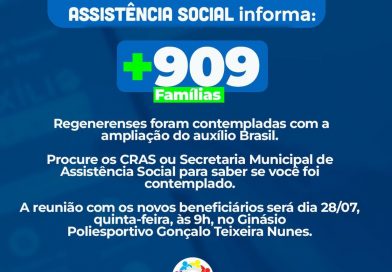 Famílias regenerenses foram contempladas com o Auxílio Brasil