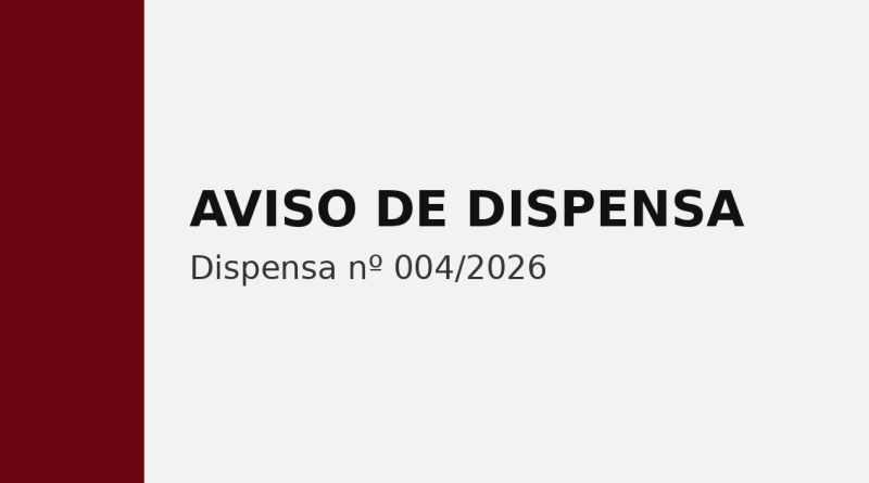 AVISO DE DISPENSA