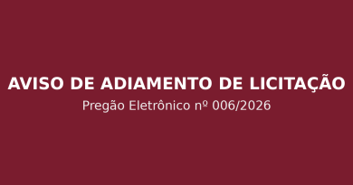 AVISO DE ADIAMENTO DE LICITAÇÃO